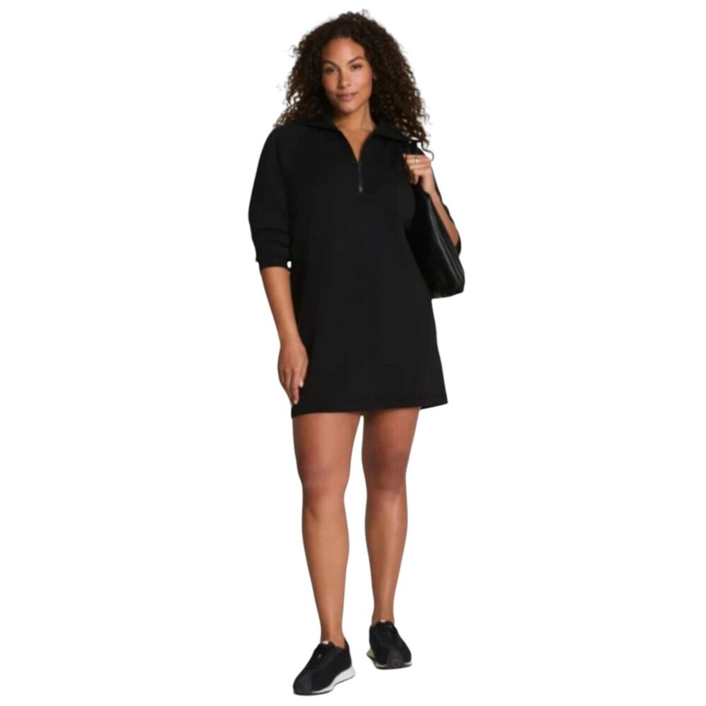 NWT SPANX AirEssentials® Half Zip Dress Size Large Very Black
